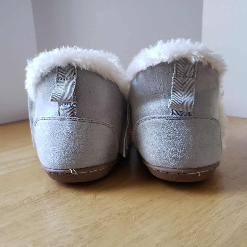 Sonoma Mabell Gray Faux Fur Ankle Boot Slippers Women's Size S 6/7 NWT Cozy - Picture 6 of 7